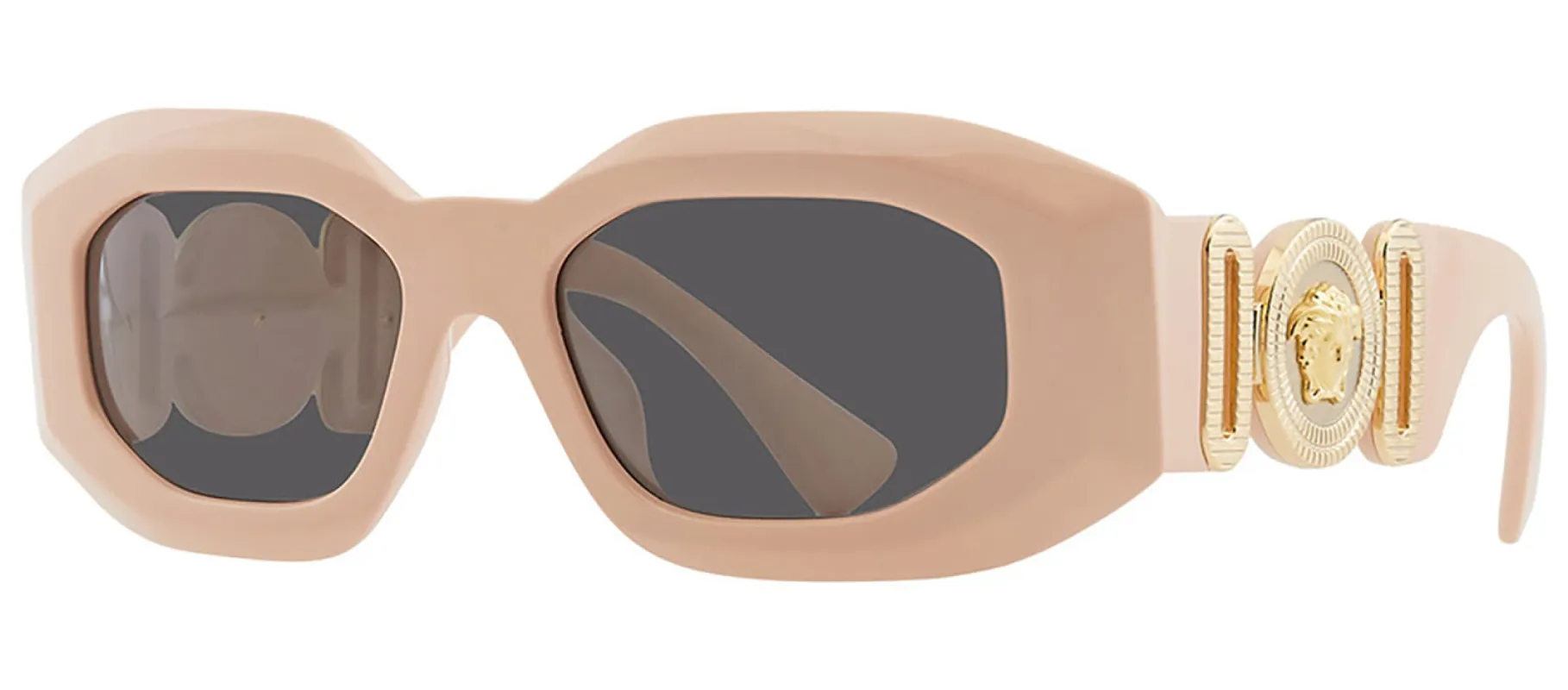 Versace VE 4425U 536387 Irregular Plastic Pink Sunglasses with Dark Grey Solid Color Lens sold by Gaffos