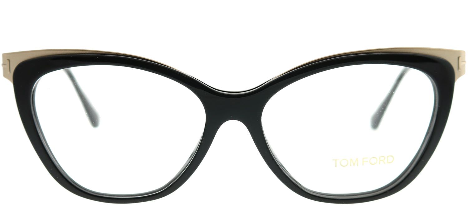Tom Ford FT 5374 001 Cat-Eye Metal Black Eyeglasses with Demo Lens sold by Gaffos