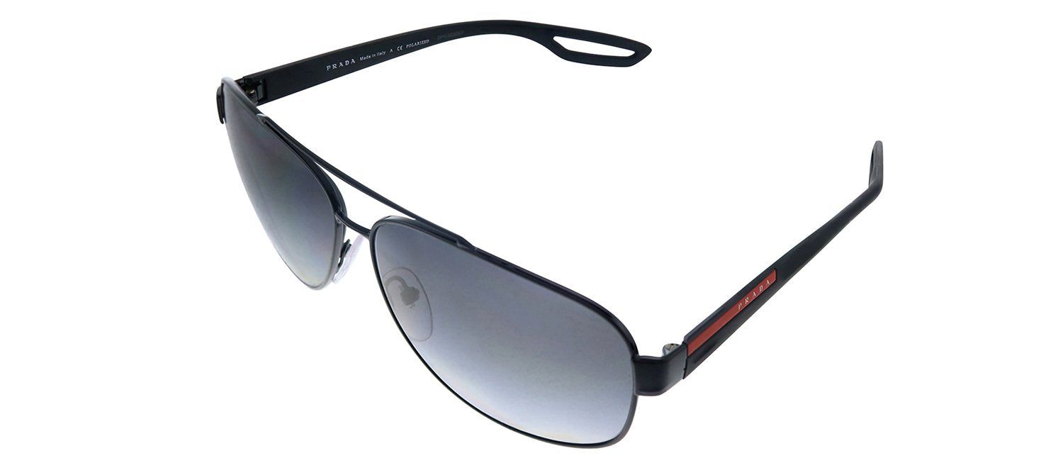 Prada Linea Rossa PS 58QS 1AB5W1 Rectangle Metal Black Sunglasses with Grey Polarized Lens sold by Gaffos product image thumbnail 2