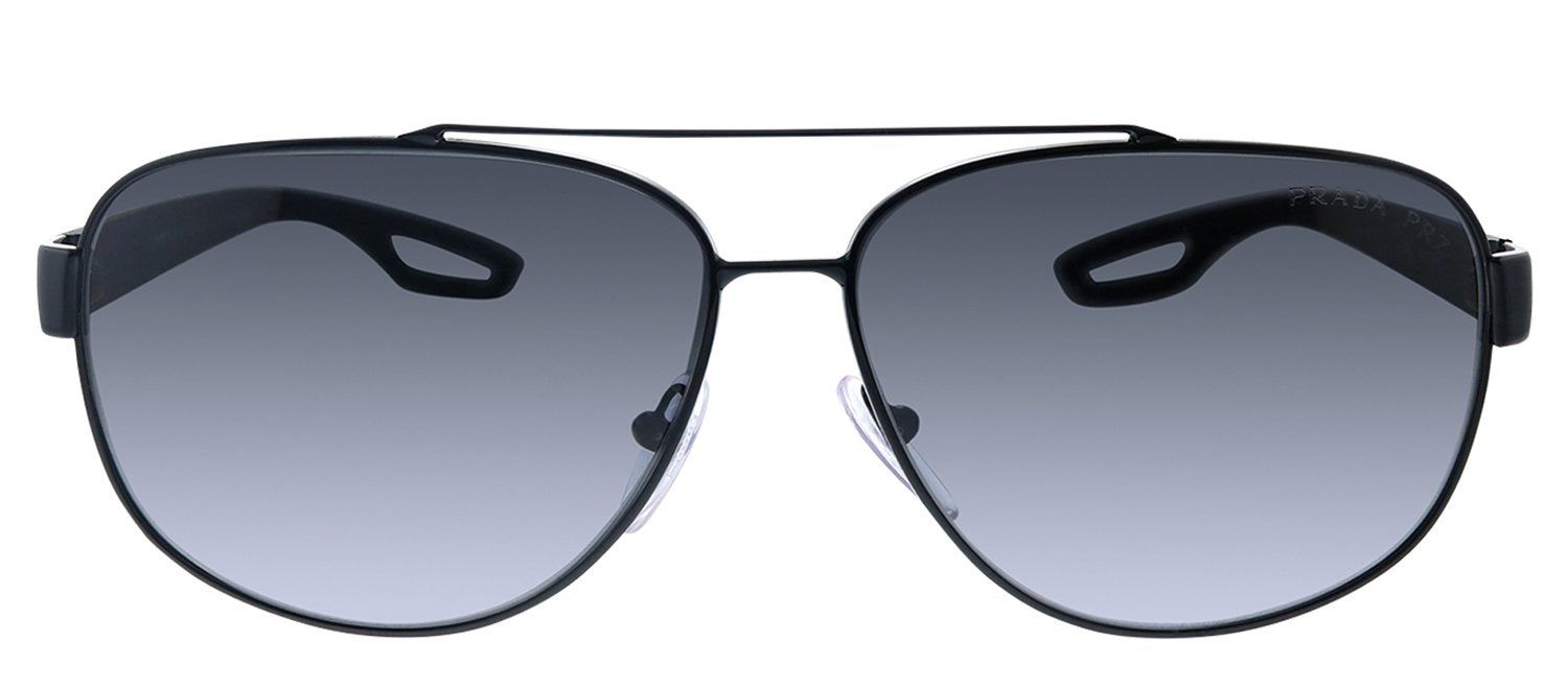 Prada Linea Rossa PS 58QS 1AB5W1 Rectangle Metal Black Sunglasses with Grey Polarized Lens sold by Gaffos