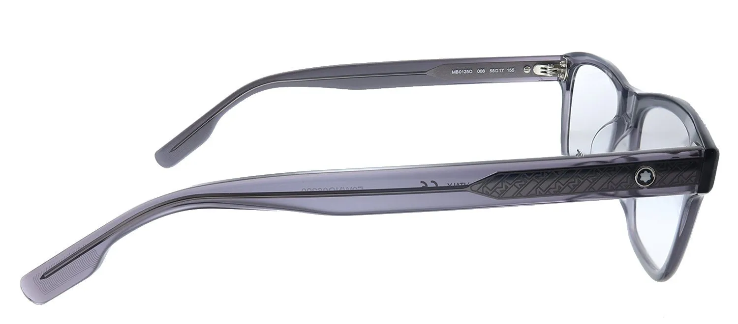 MontBlanc MB 0125O 008 Rectangle Acetate Grey Eyeglasses with Demo Lens sold by Gaffos product image thumbnail 3