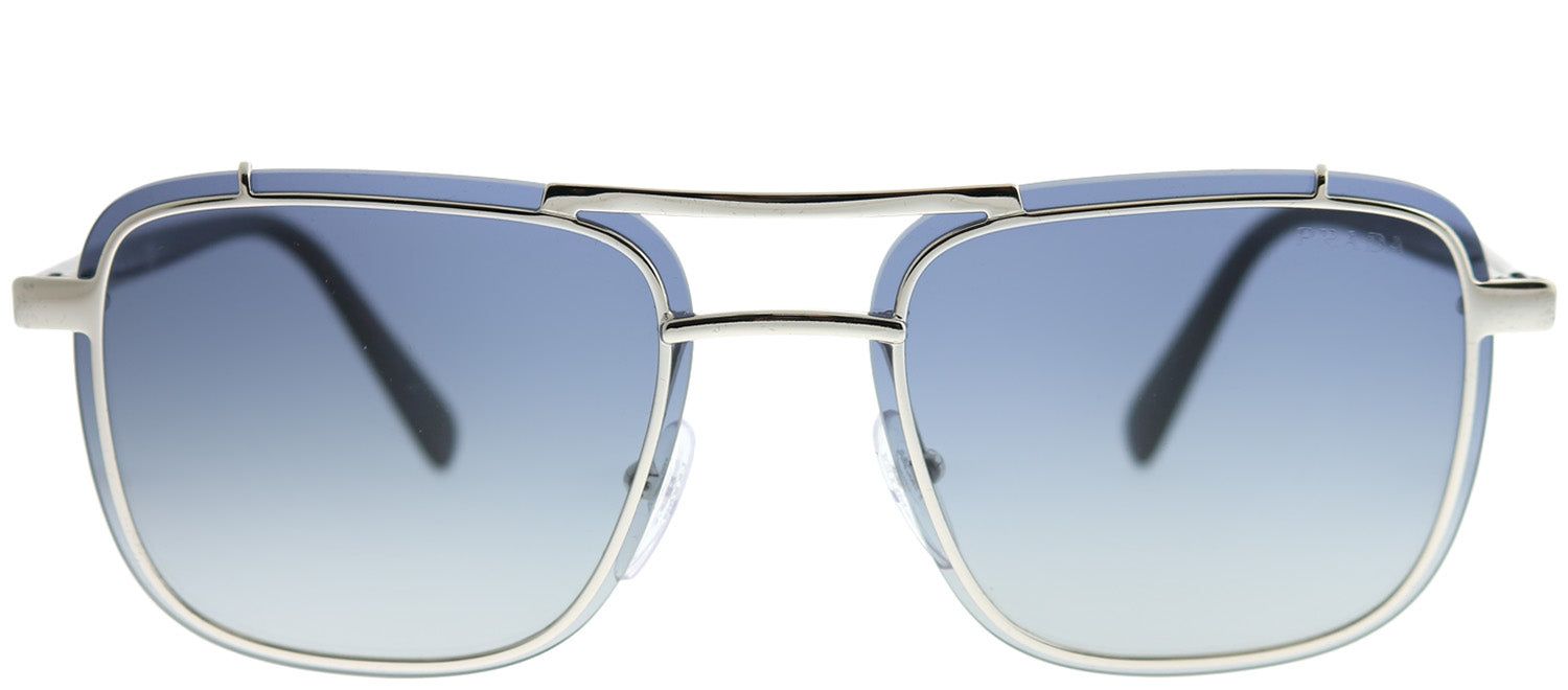 Prada PR 59US 1BC8Z1 Square Metal Silver Sunglasses with Dark Blue Gradient Lens sold by Gaffos