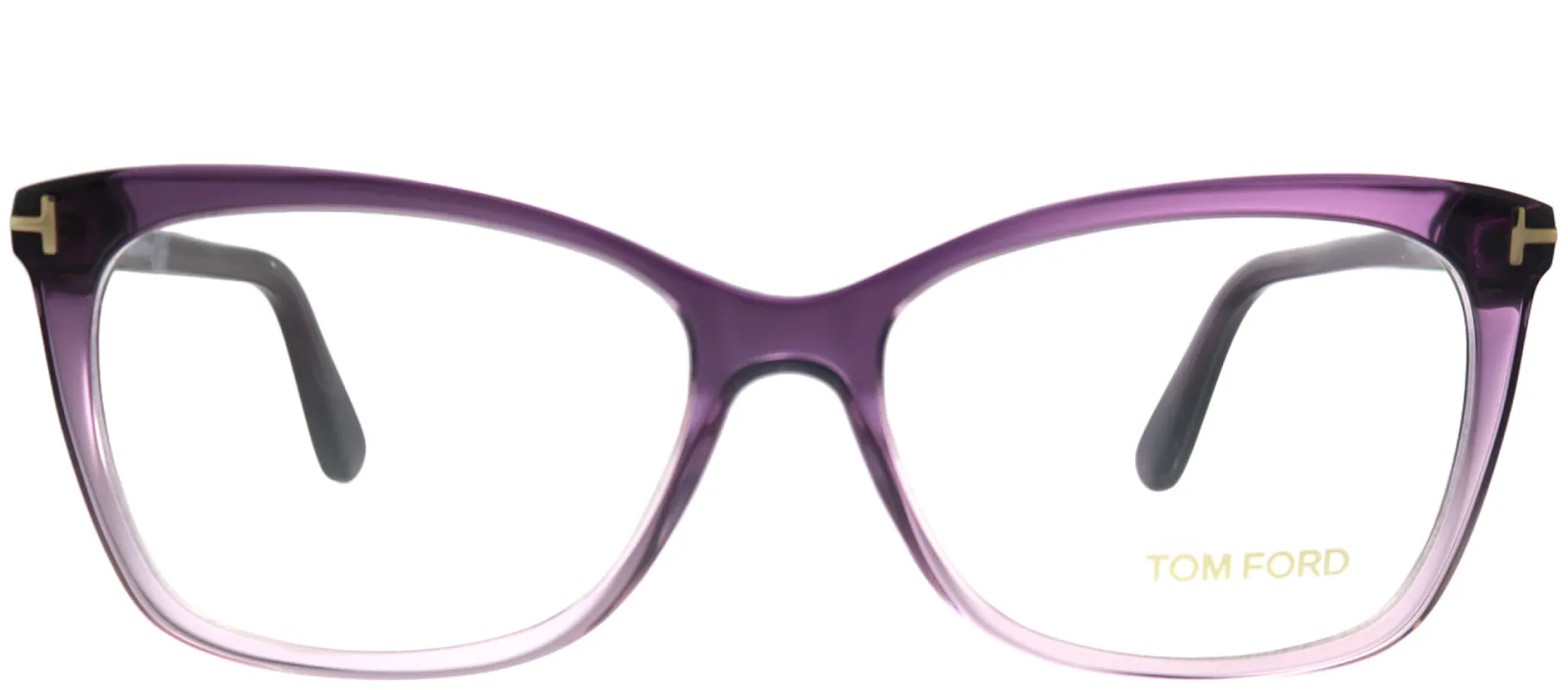 Tom Ford FT 5514 083 Transparent Brown Cat Eye Plastic Purple Eyeglasses with Demo Lens sold by Gaffos