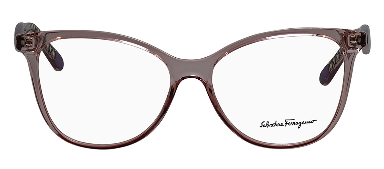Salvatore Ferragamo SF 2892 643 Cat Eye Plastic Pink Eyeglasses with Logo Stamped Demo Lenses sold by Gaffos