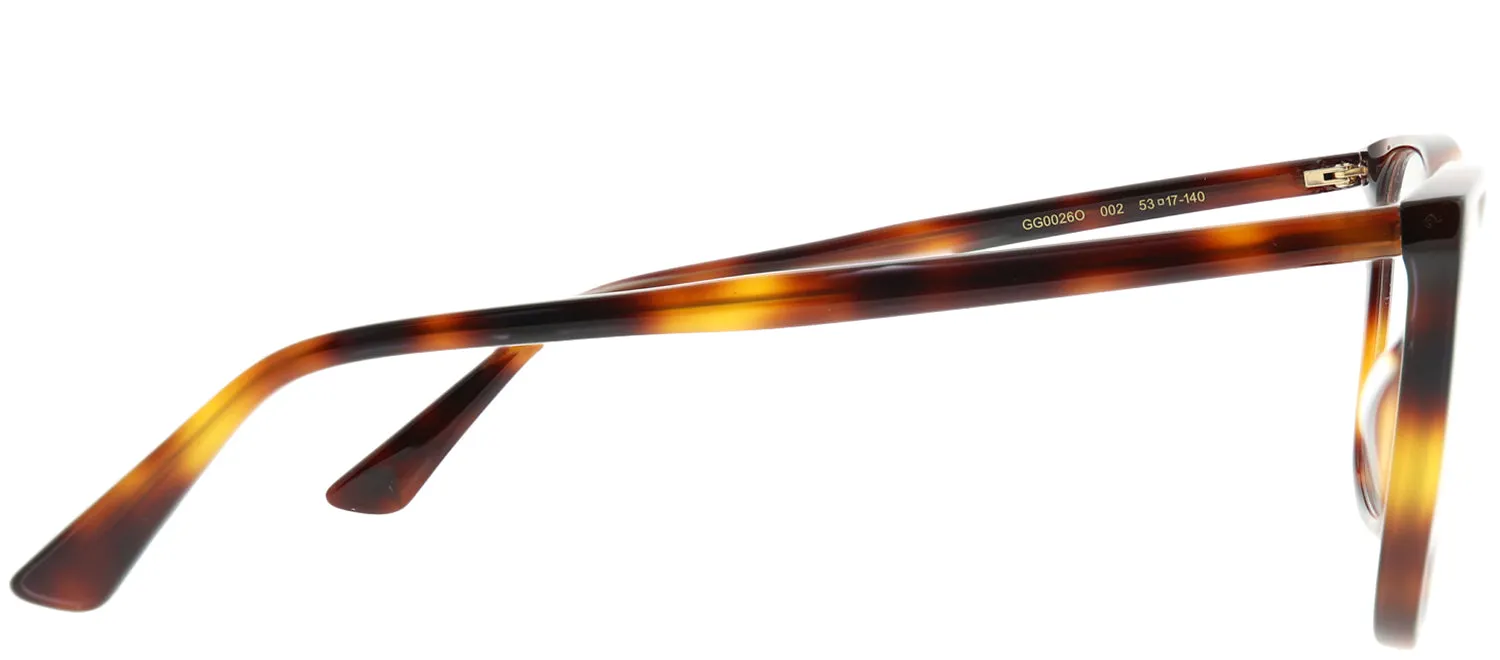 Gucci GG 0026O 002 Square Acetate Tortoise/ Havana Eyeglasses with Demo Lens sold by Gaffos product image thumbnail 3