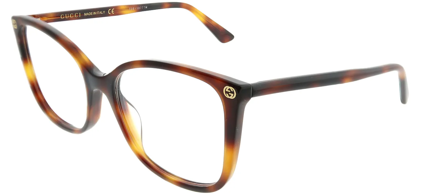 Gucci GG 0026O 002 Square Acetate Tortoise/ Havana Eyeglasses with Demo Lens sold by Gaffos product image thumbnail 2