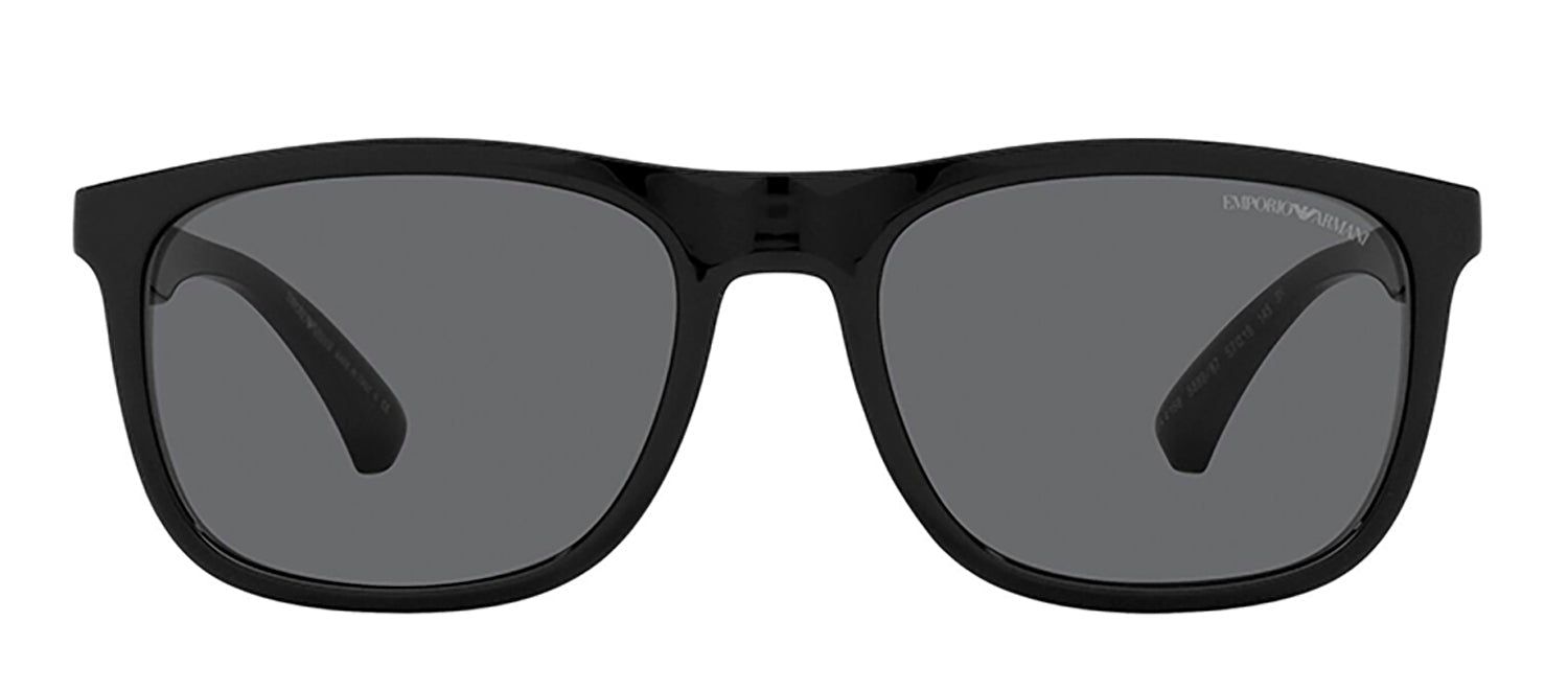 Emporio Armani EA 4158 588987 Square Plastic Black Sunglasses with Dark Grey Lens sold by Gaffos