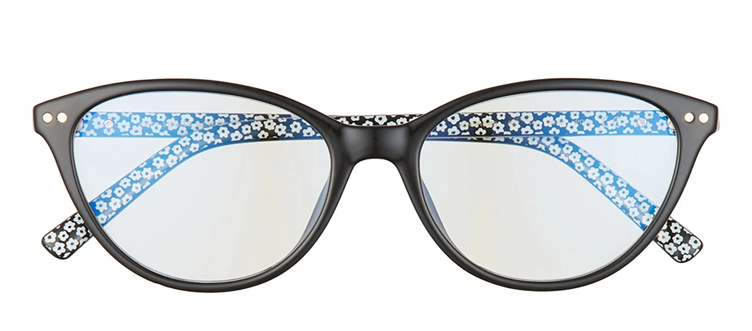 Kate Spade KS Roanne/BB 807 Cat-Eye Plastic Black Reading Glasses with Clear Blue Block Lens sold by Gaffos