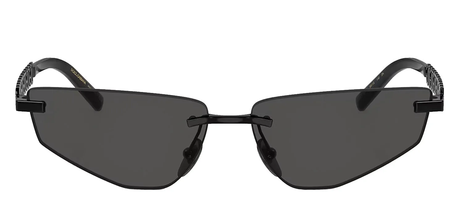 Dolce & Gabbana DG 2301 01/87 Geometric Metal Black Sunglasses with Grey Lens sold by Gaffos