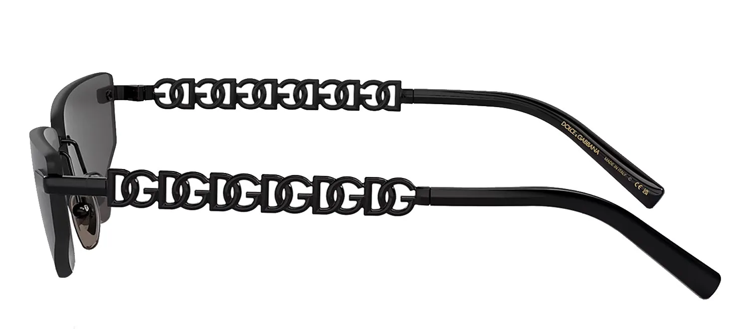 Dolce & Gabbana DG 2301 01/87 Geometric Metal Black Sunglasses with Grey Lens sold by Gaffos product image thumbnail 3