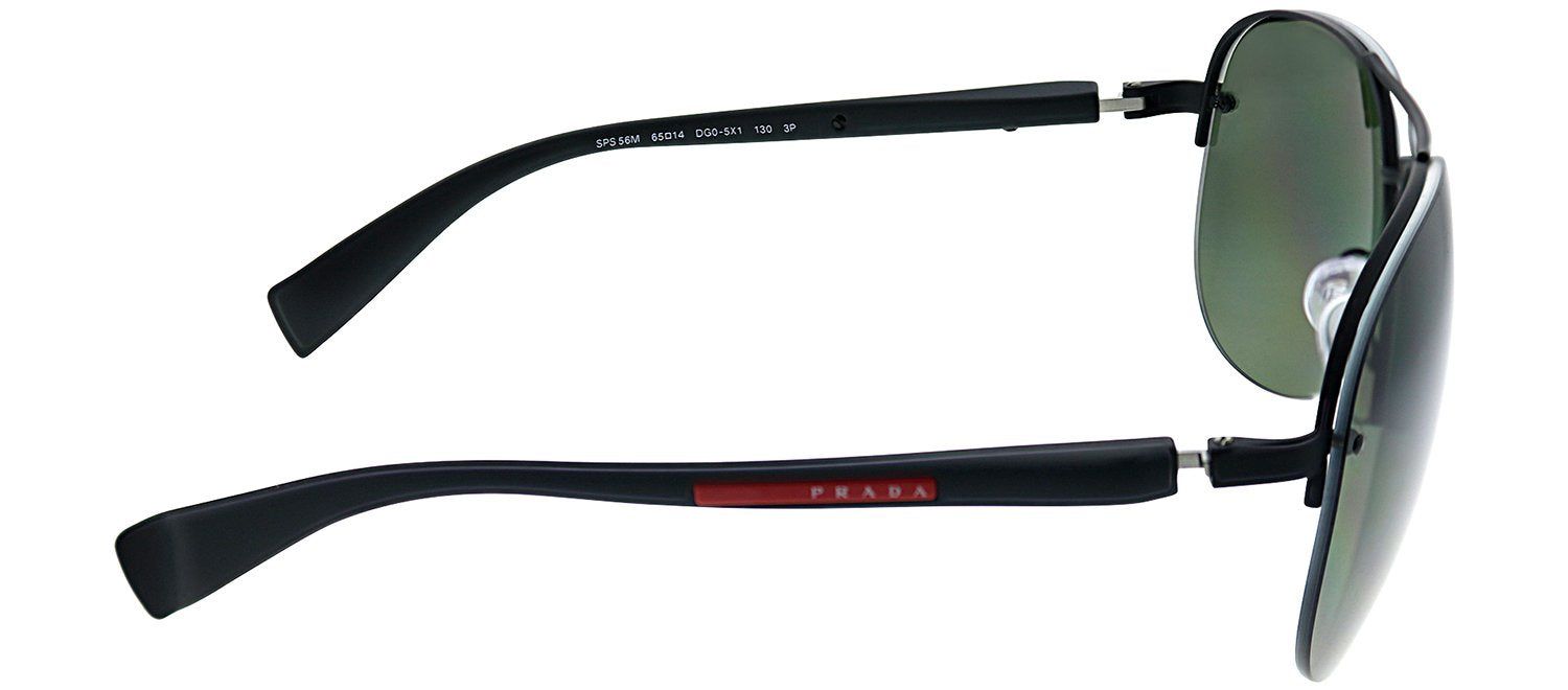 Prada Linea Rossa PS 56MS DG05X1 Pilot Metal Black Sunglasses with Green Polarized Lens sold by Gaffos product image thumbnail 3