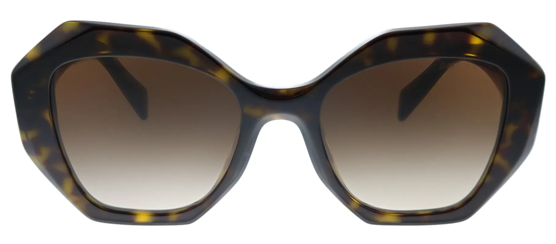 Prada PR 16WS 2AU6S1 Geometric Plastic Havana Sunglasses with Brown Gradient Lens made by Prada