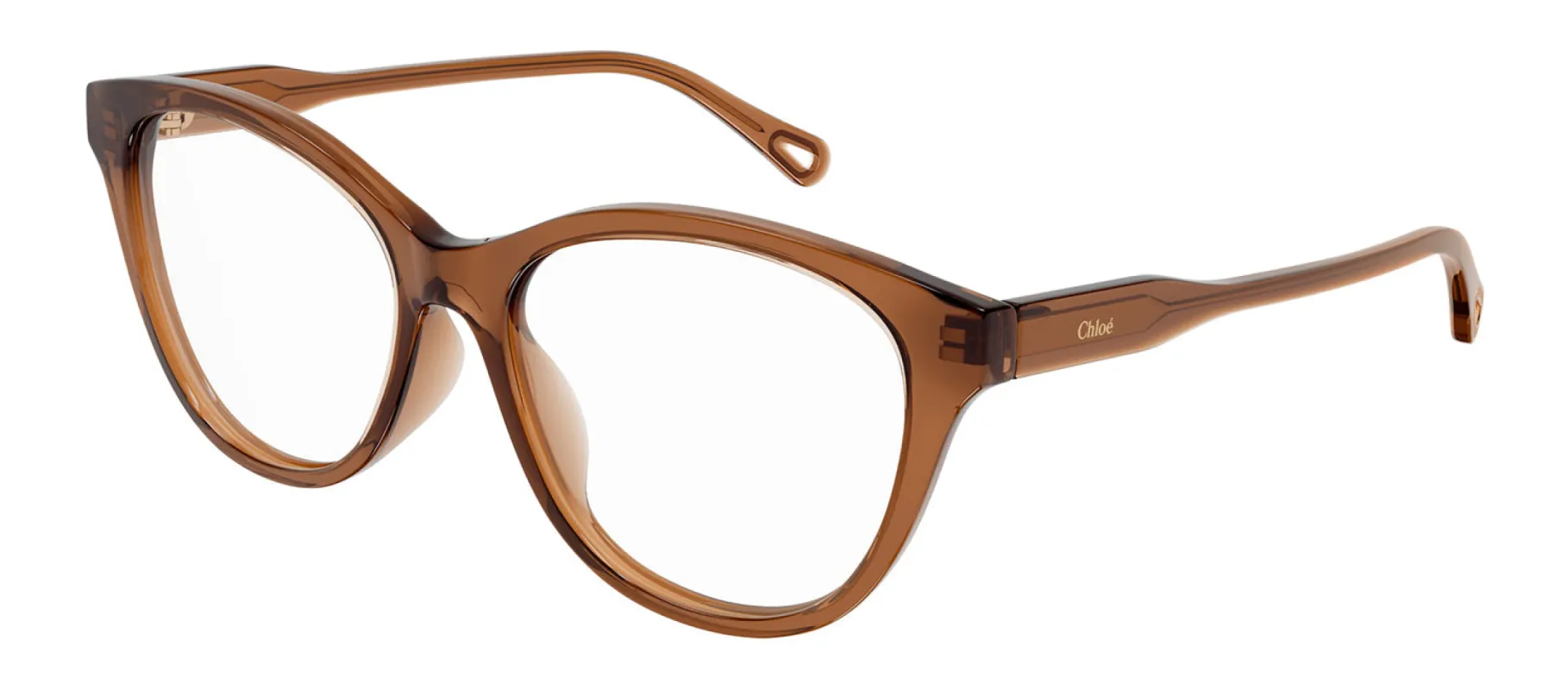 Chloe CH 0085O 002 Cat-Eye Plastic Brown Eyeglasses with Logo Stamped Demo Lenses sold by Gaffos
