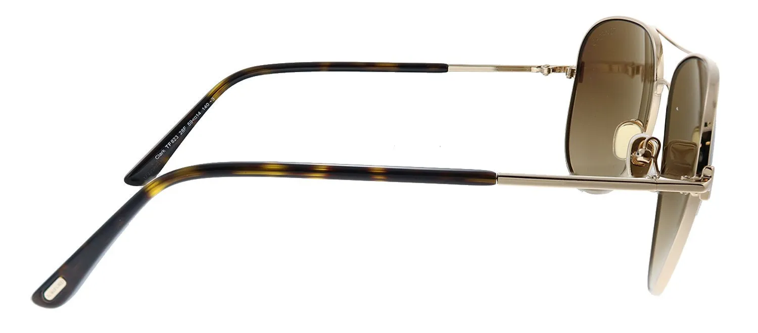 Tom Ford Clark TF 823 28F Aviator Metal Gold Sunglasses with Brown Gradient Lens sold by Gaffos product image thumbnail 3