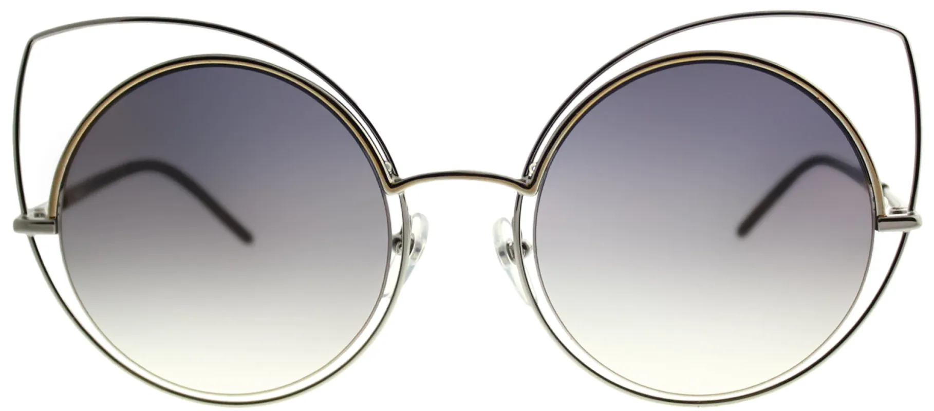 Marc Jacobs MARC 10 TWM Cat-Eye Metal Silver Sunglasses with Gold Mirror Lens sold by Gaffos