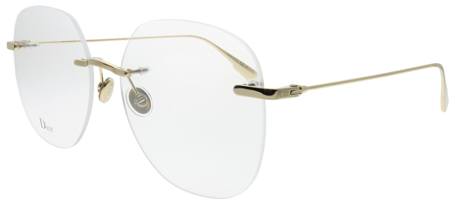 Dior CD StellaireO6 J5G Rimless Metal Gold Eyeglasses with Demo Lens sold by Gaffos product image thumbnail 2