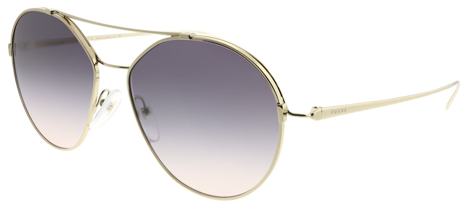 Prada PR 56US ZVNNJ0 Round Metal Gold Sunglasses with Dark Violet Gradient Lens sold by Gaffos product image thumbnail 2