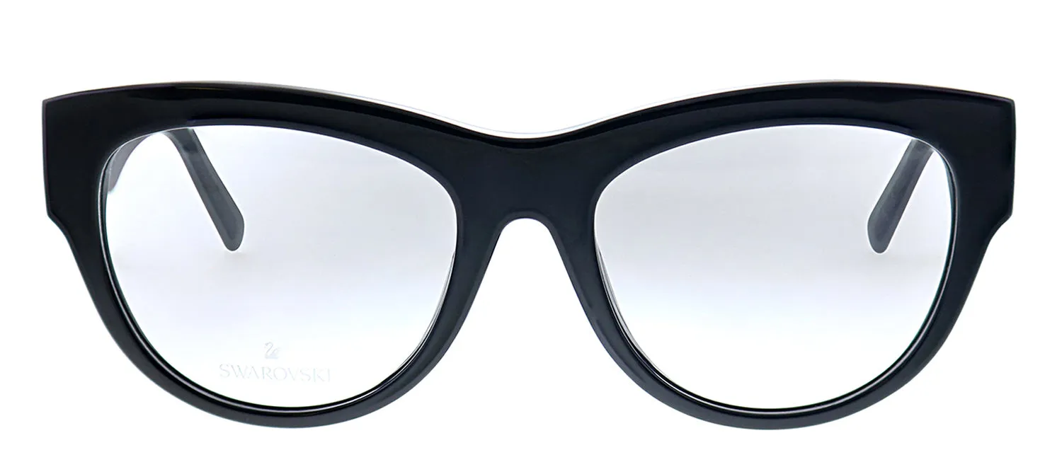 Swarovski SK 5214 001 Cat-eye Plastic Black Eyeglasses with Logo Stamped Demo Lenses sold by Gaffos