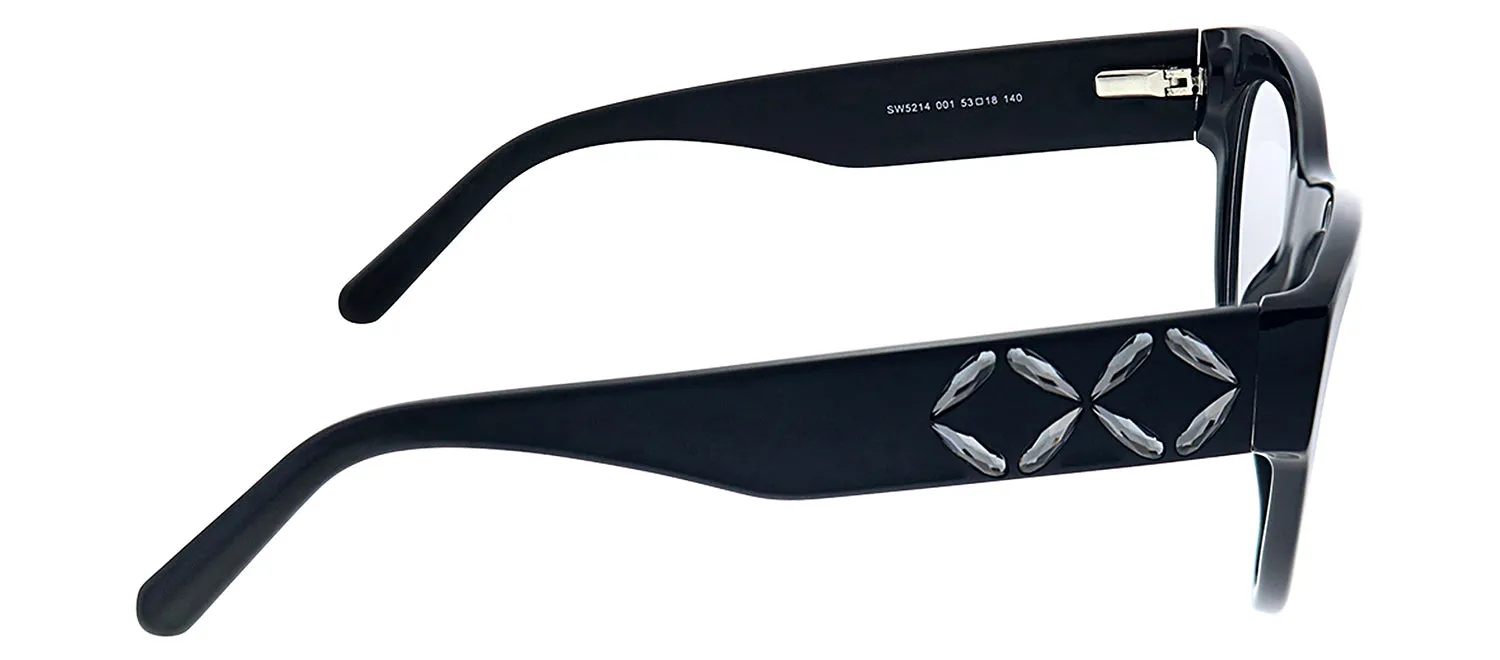 Swarovski SK 5214 001 Cat-eye Plastic Black Eyeglasses with Logo Stamped Demo Lenses sold by Gaffos product image thumbnail 3