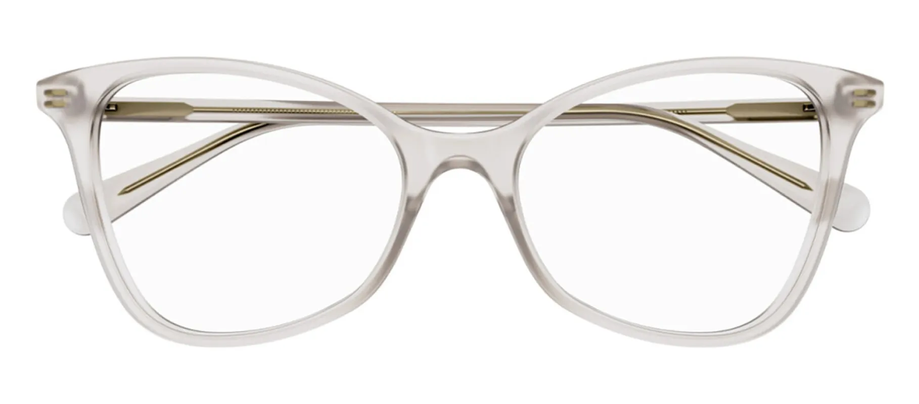 Gucci GUCCI LOGO GG 1360O 004 Cat-Eye Plastic Beige Eyeglasses with Logo Stamped Demo Lenses sold by Gaffos