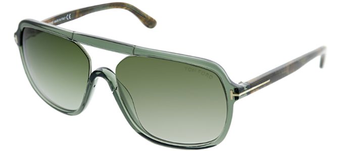 Tom Ford FT 0442 96B Rectangle Plastic Green Sunglasses with Brown Gradient Lens sold by Gaffos