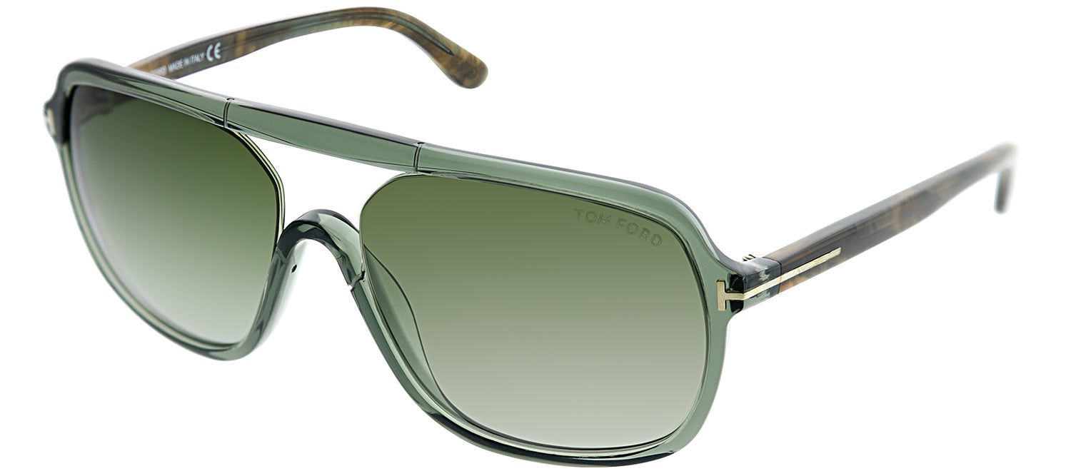 Tom Ford FT 0442 96B Rectangle Plastic Green Sunglasses with Brown Gradient Lens sold by Gaffos product image thumbnail 2