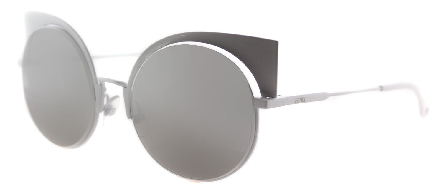 Fendi FF 0177 DMV Cat-Eye Metal Ivory/ White Sunglasses with Silver Mirror Lens sold by Gaffos product image thumbnail 2
