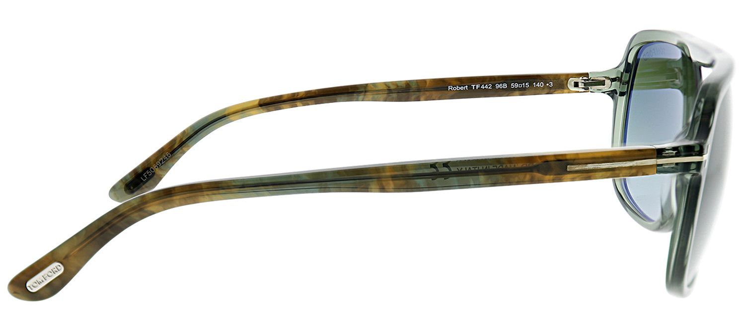 Tom Ford FT 0442 96B Rectangle Plastic Green Sunglasses with Brown Gradient Lens sold by Gaffos product image thumbnail 3