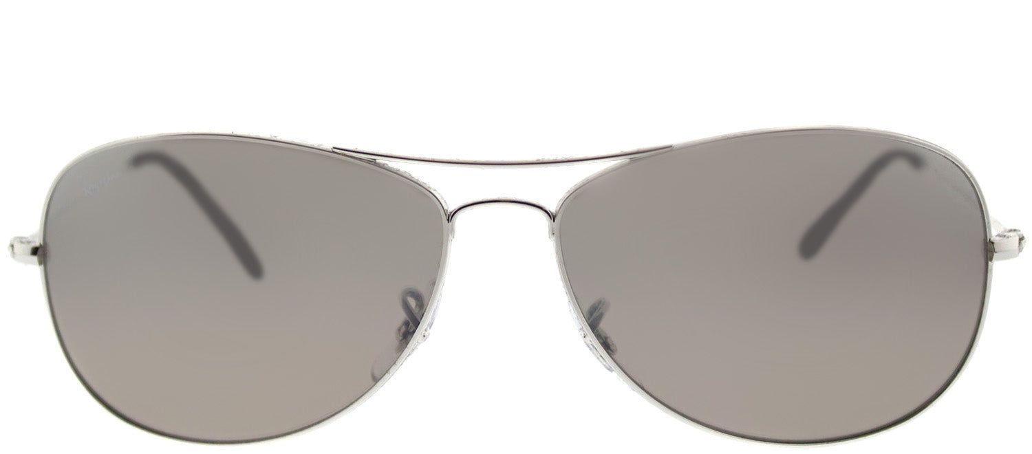 Ray-Ban RB 3562 003/5J Aviator Metal Silver Sunglasses with Silver Mirrored Chromance Polarized Lens sold by Gaffos