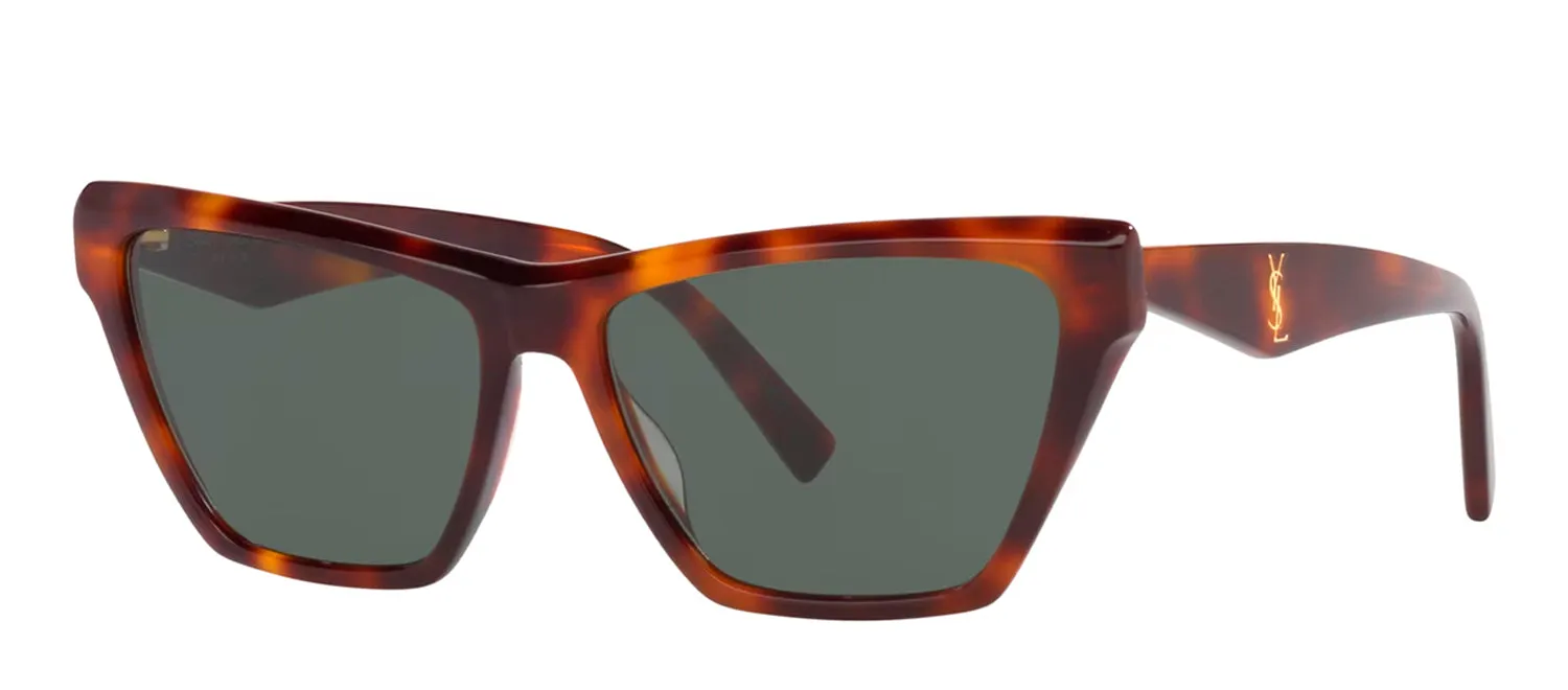 Saint Laurent SL M103 3 Cat-Eye Plastic Havana Sunglasses with Green Lens sold by Gaffos product image thumbnail 2