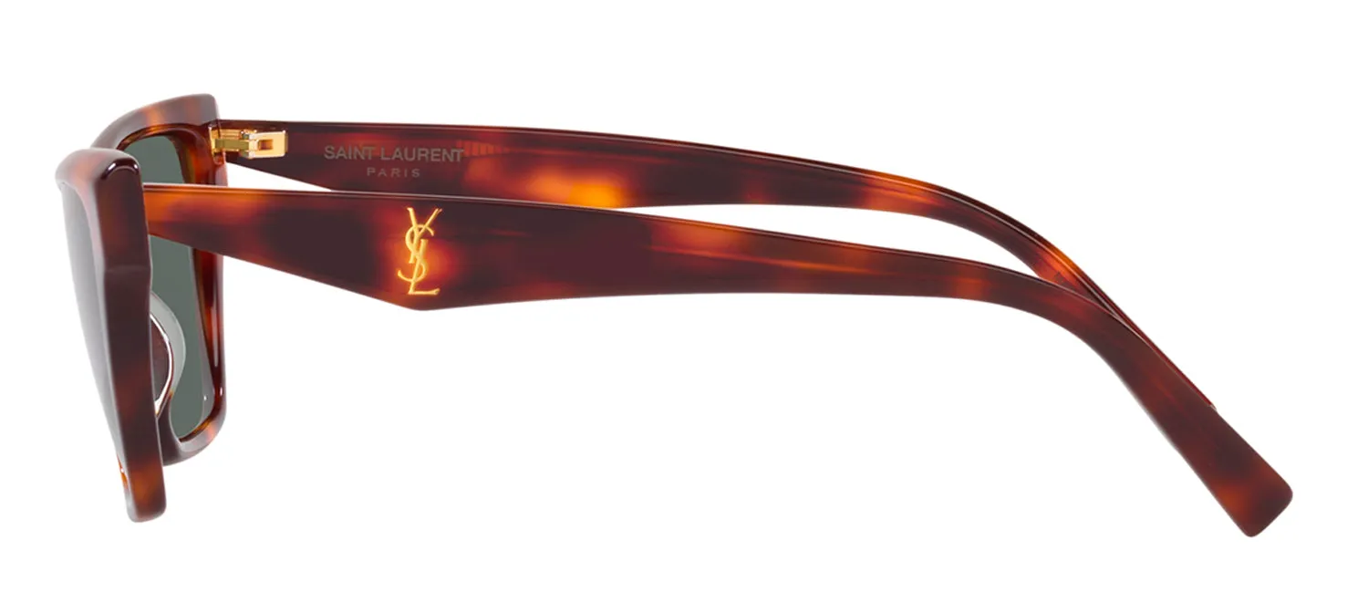 Saint Laurent SL M103 3 Cat-Eye Plastic Havana Sunglasses with Green Lens sold by Gaffos product image thumbnail 3