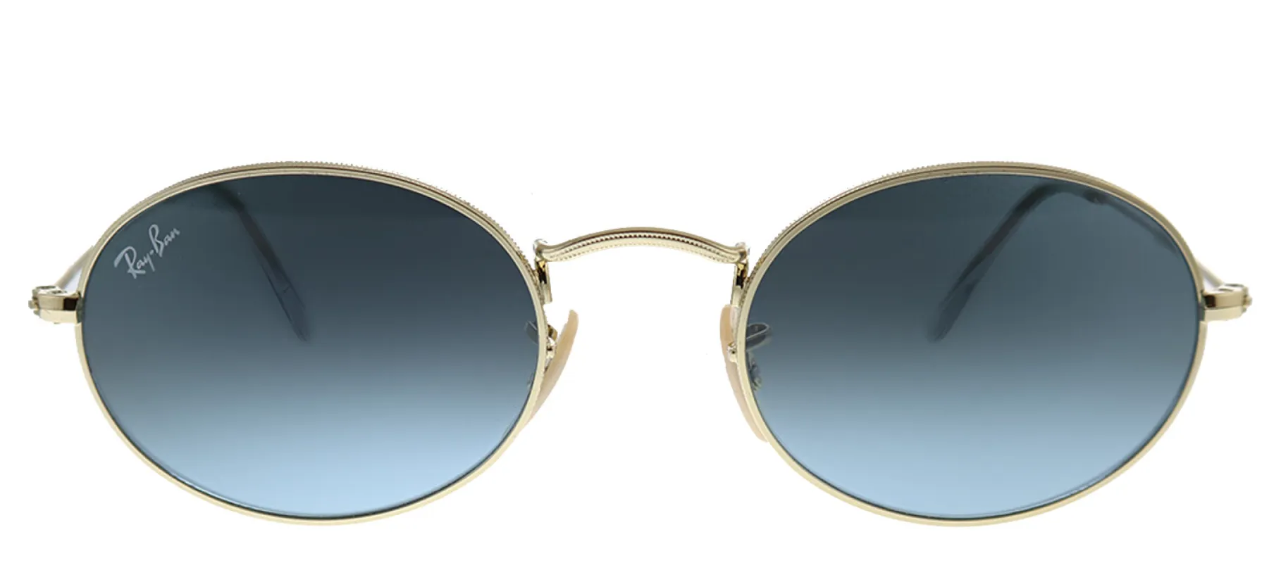 Ray-Ban RB 3547 001/3M Oval Metal Gold Sunglasses with Blue Gradient Lens sold by Gaffos