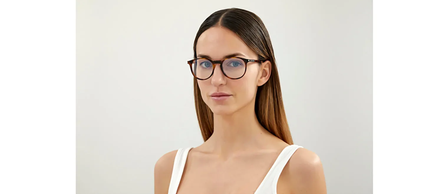 Saint Laurent SL 106 002 Round Acetate Havana Eyeglasses with Demo Lens sold by Gaffos product image thumbnail 5