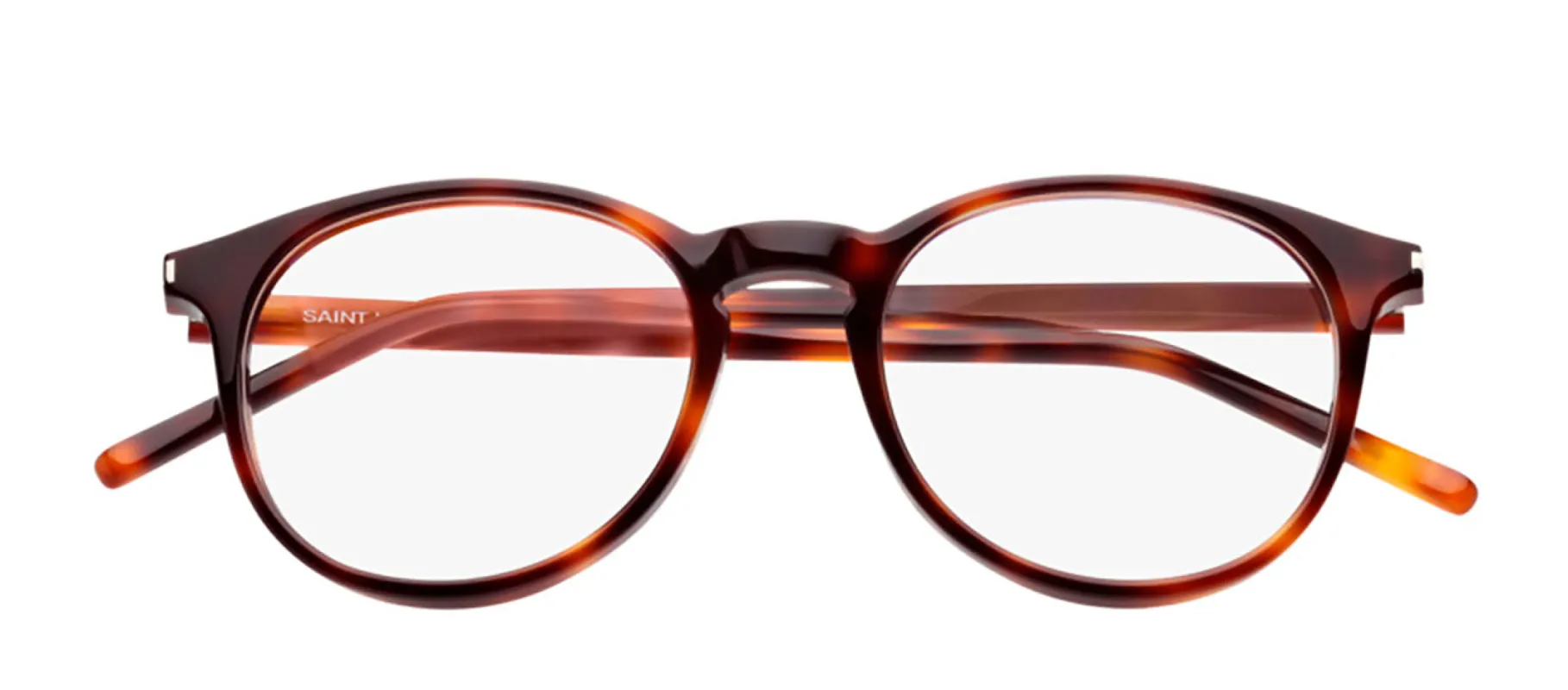 Saint Laurent SL 106 002 Round Acetate Havana Eyeglasses with Demo Lens sold by Gaffos
