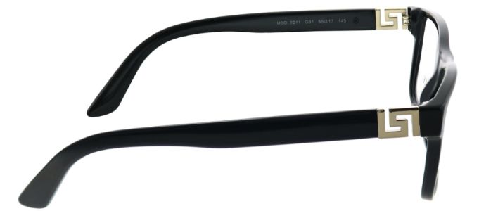 Versace VE 3211 GB1 Rectangle Plastic Black Eyeglasses with Demo Lens sold by Gaffos