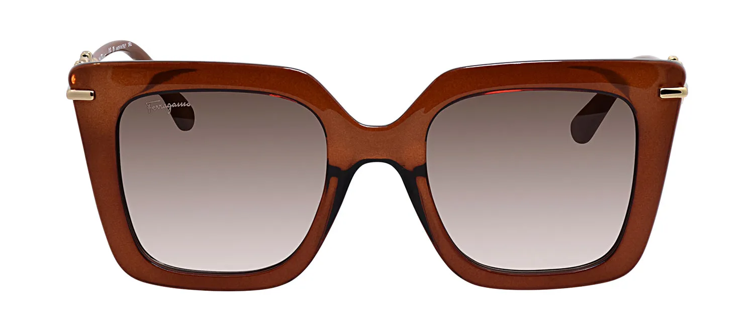 Salvatore Ferragamo SF 1041S 232 Butterfly Plastic Brown Sunglasses with Brown Gradient Lens sold by Gaffos