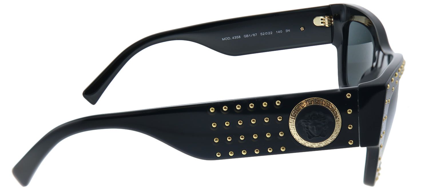 Versace VE 4358 GB1/87 Square Plastic Black Sunglasses with Grey Lens sold by Gaffos product image thumbnail 3