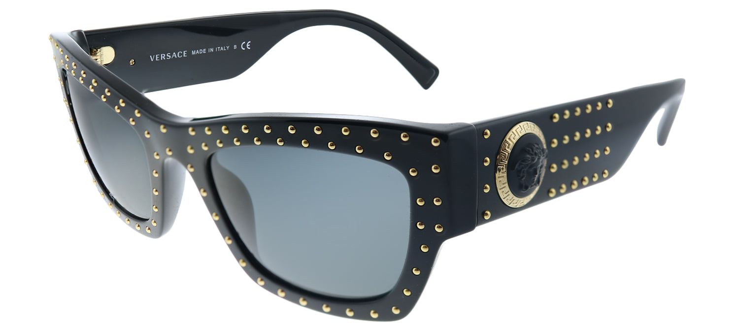 Versace VE 4358 GB1/87 Square Plastic Black Sunglasses with Grey Lens sold by Gaffos product image thumbnail 2