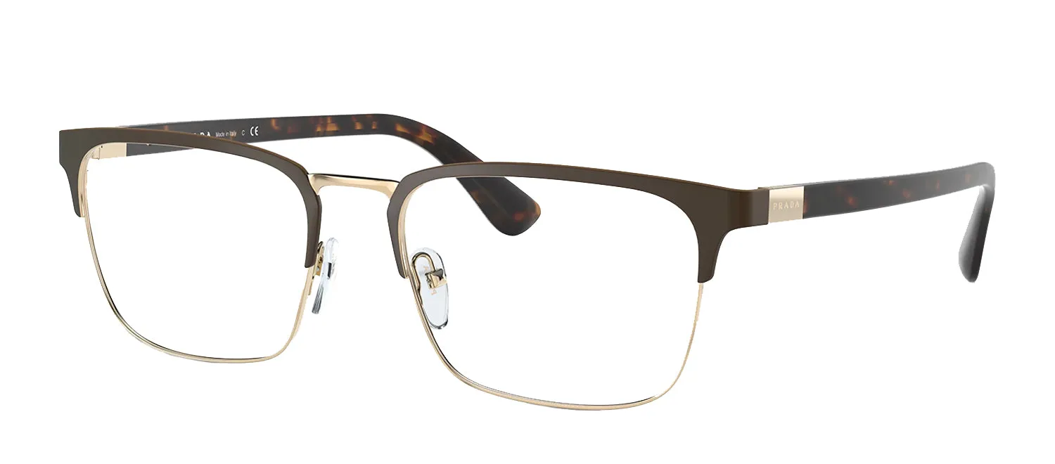 Prada PR 54TV 01U1O1 Rectangle Metal Gold Eyeglasses with Logo Stamped Demo Lenses sold by Gaffos product image thumbnail 2