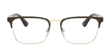 Prada PR 54TV 01U1O1 Rectangle Metal Gold Eyeglasses with Logo Stamped Demo Lenses sold by Gaffos