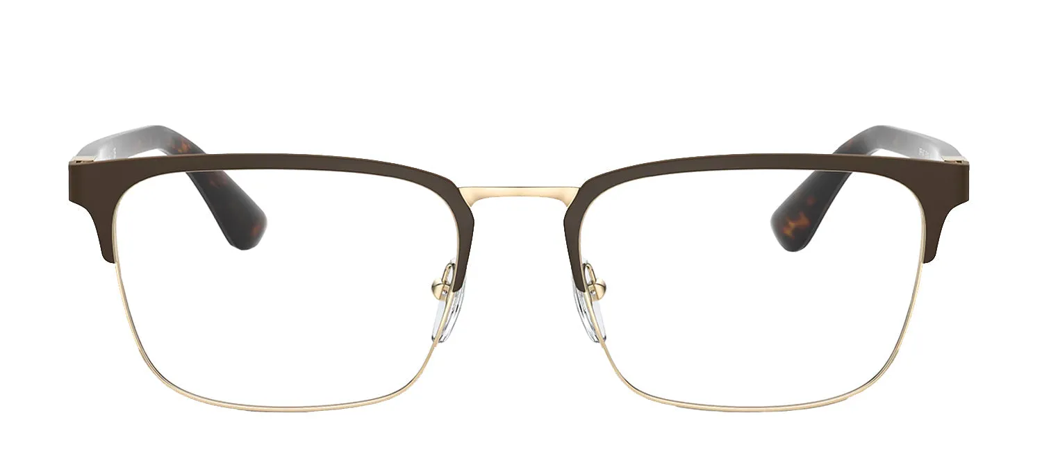 Prada PR 54TV 01U1O1 Rectangle Metal Gold Eyeglasses with Logo Stamped Demo Lenses sold by Gaffos