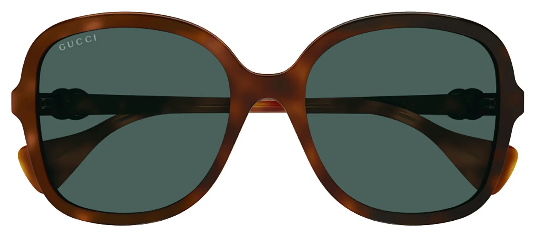 Gucci GUCCI LOGO GG 1178S 003 Square Plastic Havana Sunglasses with Green Lens sold by Gaffos