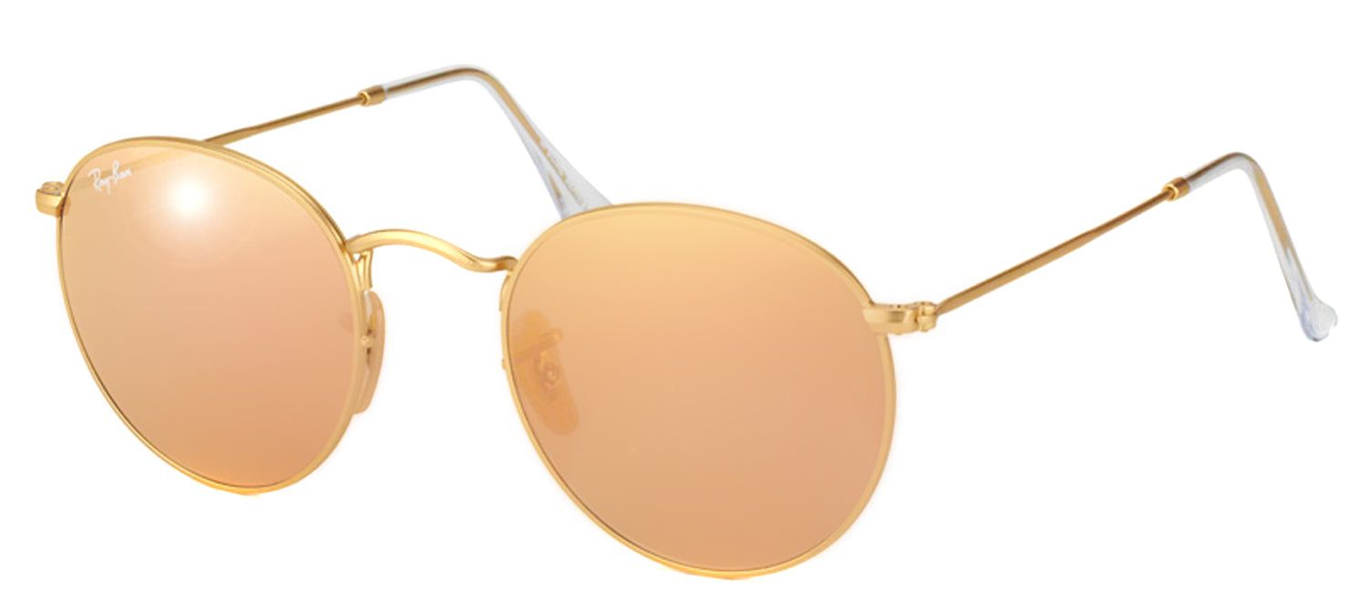 Ray-Ban RB 3447 112/Z2 Round Metal Gold Sunglasses with Pink Mirror Lens sold by Gaffos product image thumbnail 2
