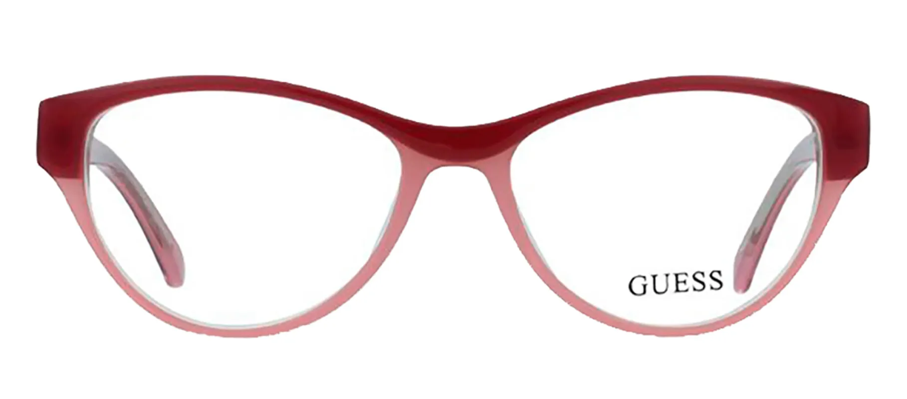 Guess GU 2322 BU Cat-Eye Plastic Pink Eyeglasses with Logo Stamped Demo Lenses sold by Gaffos