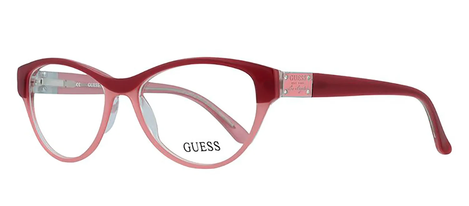 Guess GU 2322 BU Cat-Eye Plastic Pink Eyeglasses with Logo Stamped Demo Lenses sold by Gaffos product image thumbnail 2