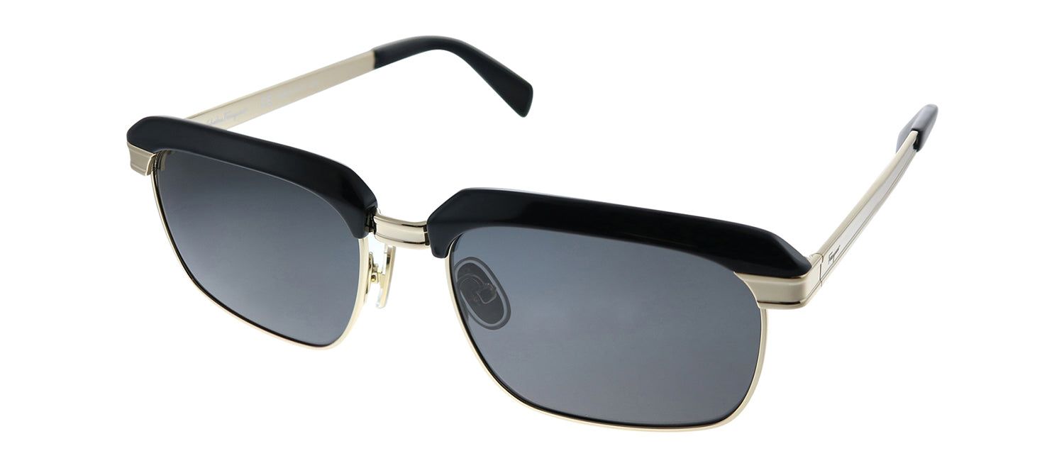 Salvatore Ferragamo SF 263S 017 Rectangle Metal Black Sunglasses with Grey Lens sold by Gaffos product image thumbnail 2