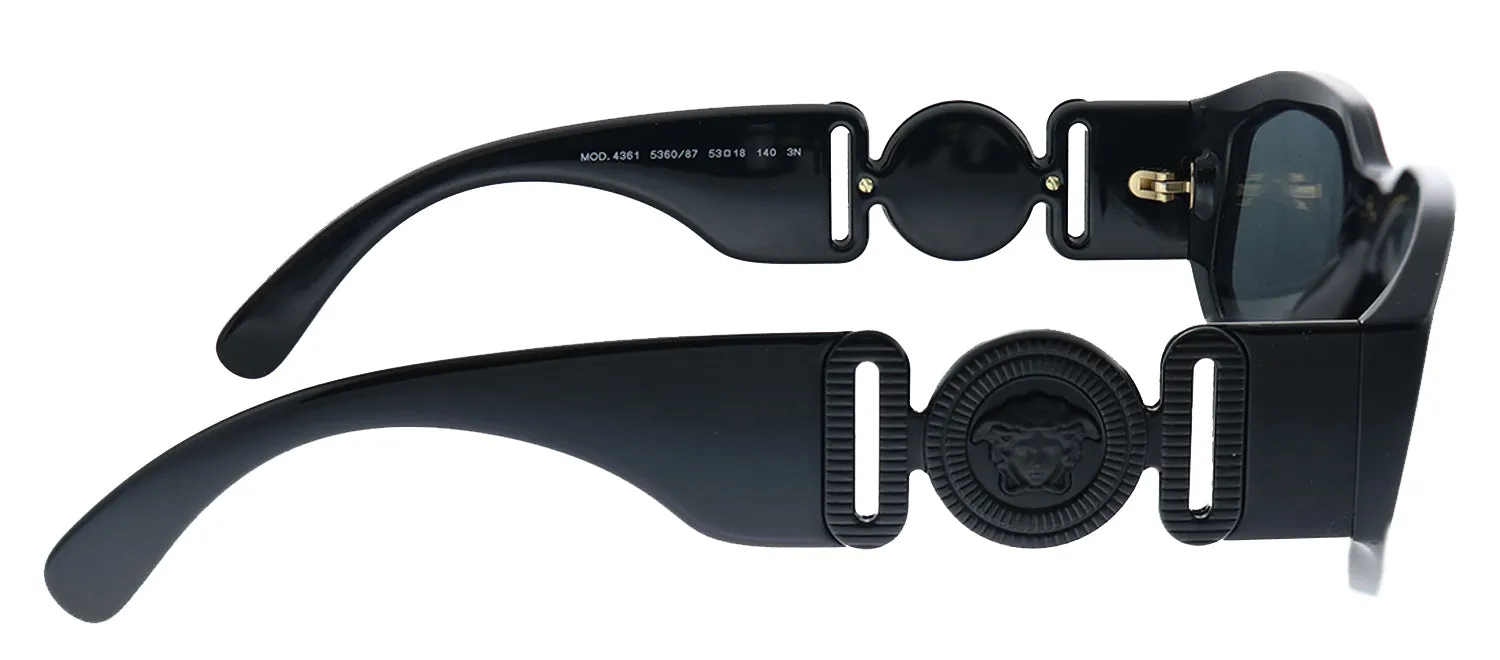 Versace VE 4361 536087 Geometric Plastic Black Sunglasses with Grey Lens sold by Gaffos product image thumbnail 3