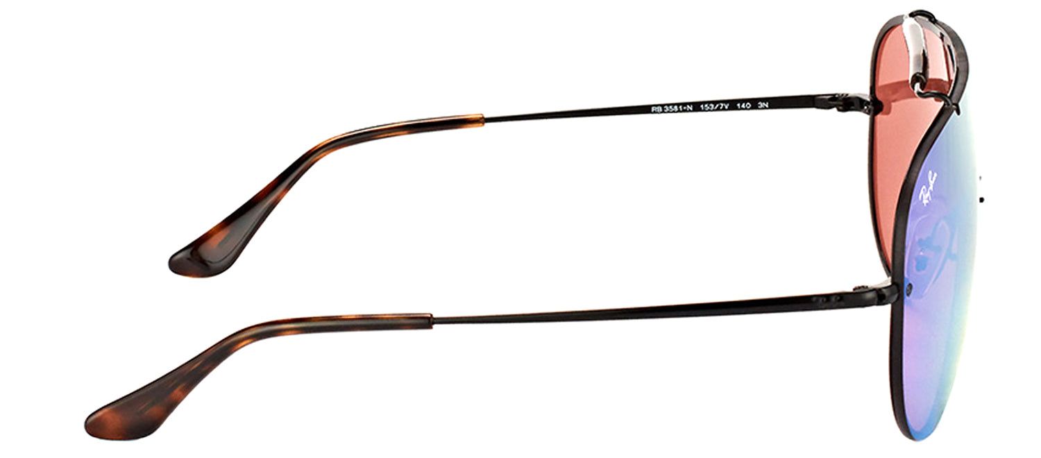 Ray-Ban RB 3581N 153/7V Aviator Metal Black Sunglasses with Dark Violet Blue Mirror Lens sold by Gaffos product image thumbnail 3