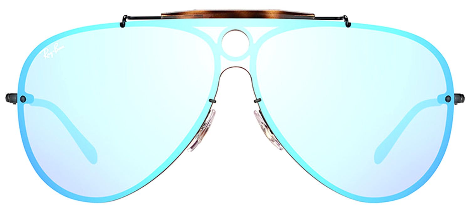 Ray-Ban RB 3581N 153/7V Aviator Metal Black Sunglasses with Dark Violet Blue Mirror Lens sold by Gaffos