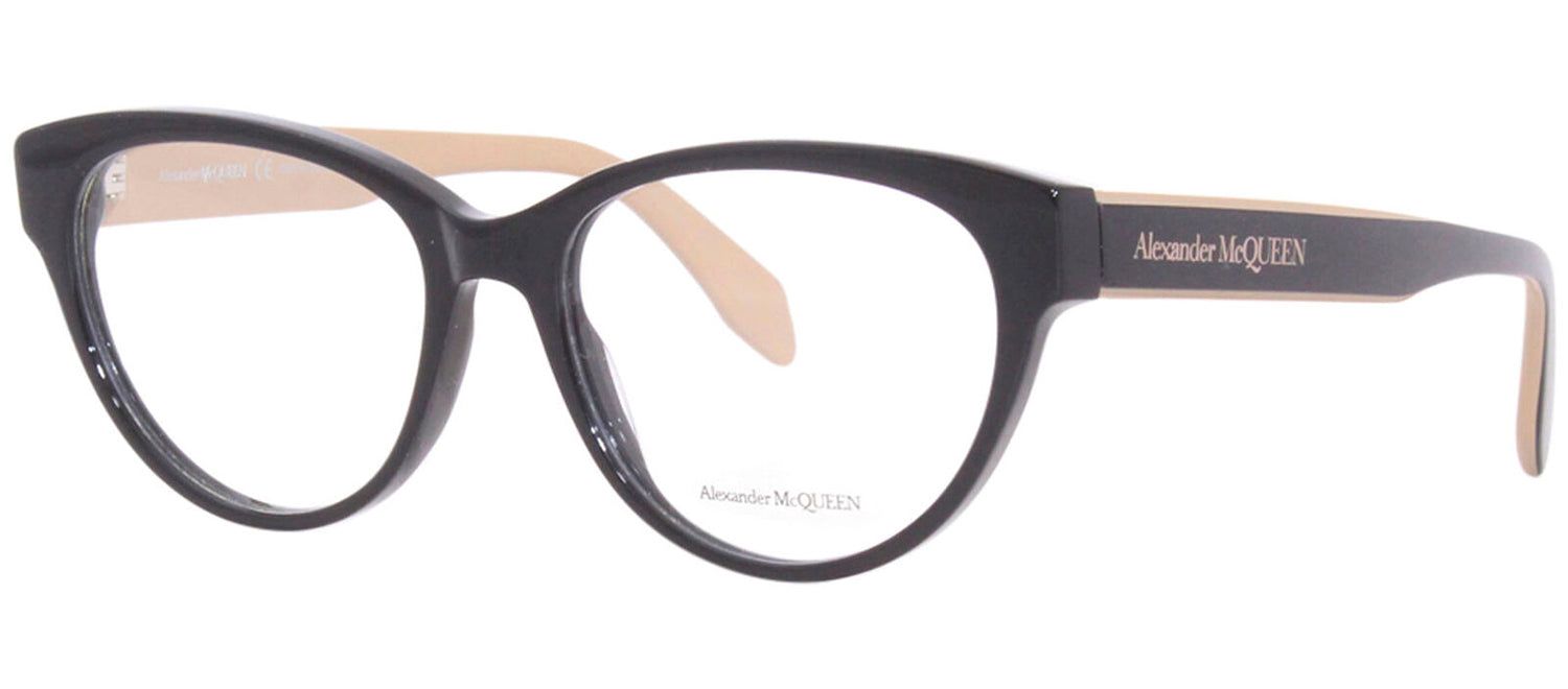 Alexander McQueen AM 0359O 004 Cat-Eye Plastic Black Eyeglasses with Logo Stamped Demo Lenses sold by Gaffos product image thumbnail 2